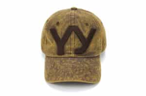 Open Yy Cotton Ball Cap Yellowish Brown Front View