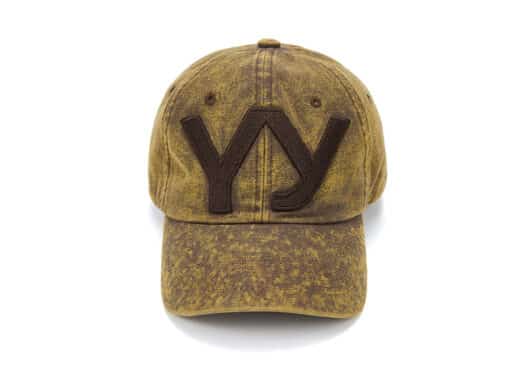 Open Yy Cotton Ball Cap Yellowish Brown Front View