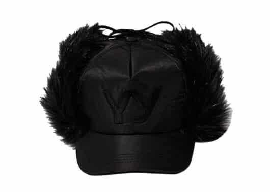 Open Yy Faux Fur Earflap Cap Black Front View