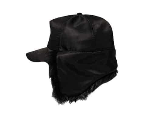 Open Yy Faux Fur Earflap Cap Black Side View