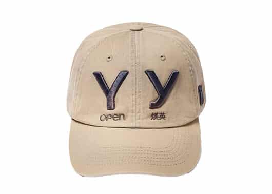 Open Yy Gradient Ball Cap Beige Front View