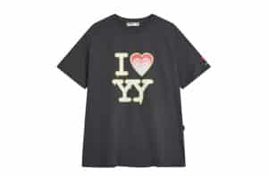 Open Yy I Love Yy Box Tee Charcoal Front View