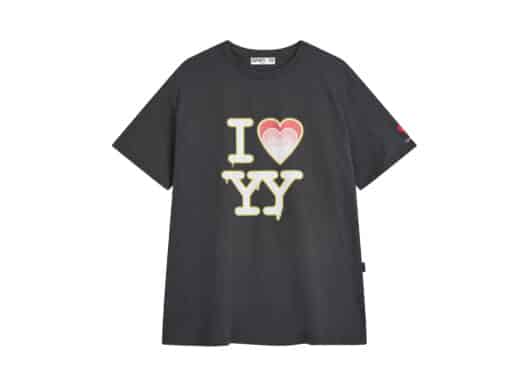 Open Yy I Love Yy Box Tee Charcoal Front View