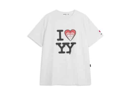 Open Yy I Love Yy Box Tee White Front View