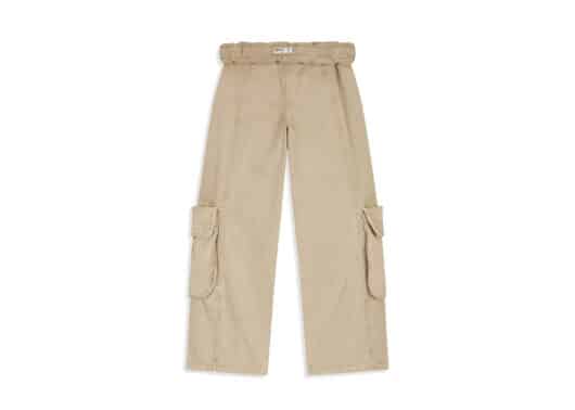 Open Yy Washed Rolled Cargo Pants Beige Back View