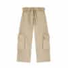 Open Yy Washed Rolled Cargo Pants Beige Front View