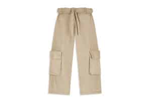 Open Yy Washed Rolled Cargo Pants Beige Front View