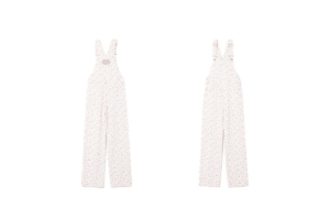Rolarola Flower Denim Overall Pants White