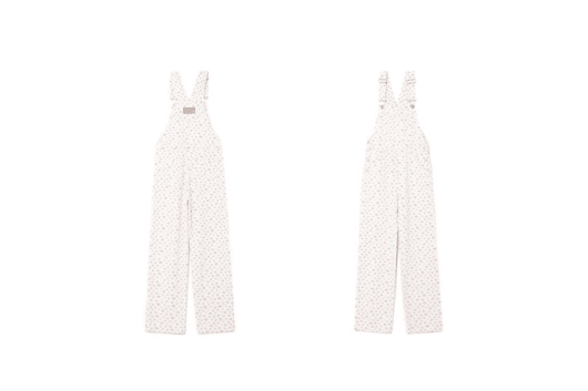 Rolarola Flower Denim Overall Pants White