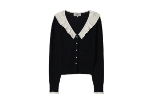 Rolarola Frill Collar Cardigan Black