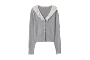 Rolarola Frill Collar Cardigan Gray