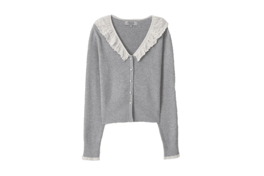 Rolarola Frill Collar Cardigan Gray