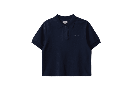 Rolarola Frill Pointed Collar Half Tee Navy