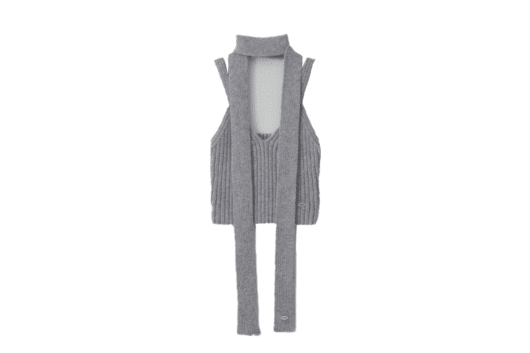 Rolarola Knit Bustier Muffler Set Gray
