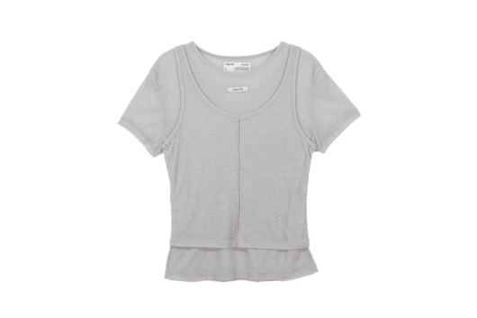 Rolarola Nubasic Tencel Half Tee Set Gray
