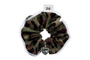 Sentimntns Soldier Heart Hair Scrunchy Camo Pink No.550