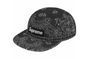 Supreme Bandana Jacquard Denim Camp Cap Black