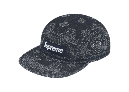 Supreme Bandana Jacquard Denim Camp Cap Blue