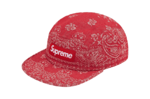 Supreme Bandana Jacquard Denim Camp Cap Red