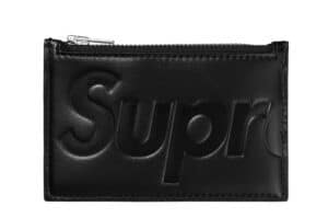 Supreme Leather Zip Card Holder Black