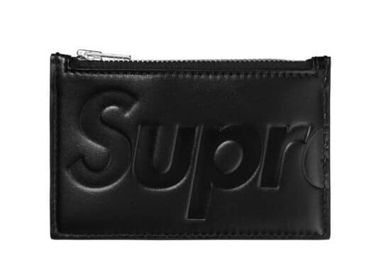 Supreme Leather Zip Card Holder Black