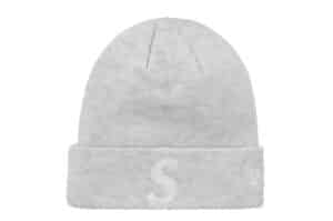 Supreme New Era S Logo Beanie (FW24) Heather Grey Front View