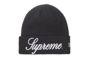 Supreme New Era Script Beanie Black