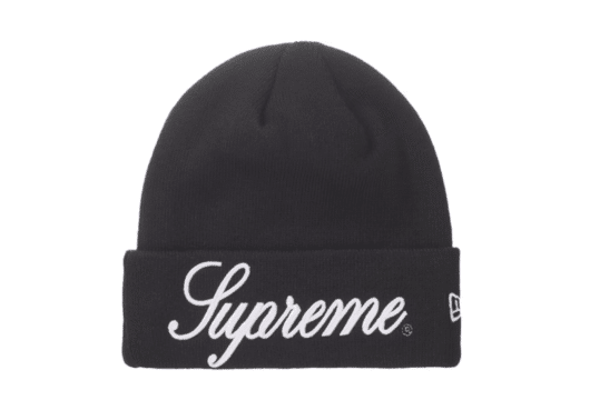 Supreme New Era Script Beanie Black