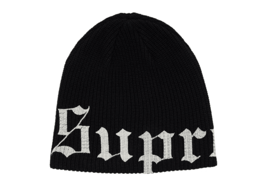 Supreme Old English Printed Beanie Black