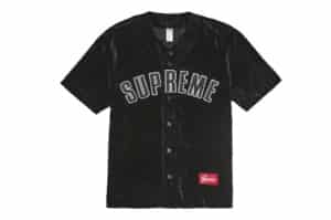 Supreme Velvet Baseball Jersey Black