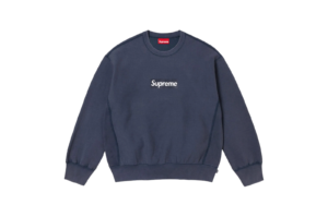 Supreme Washed Box Logo Crewneck Navy