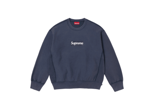 Supreme Washed Box Logo Crewneck Navy