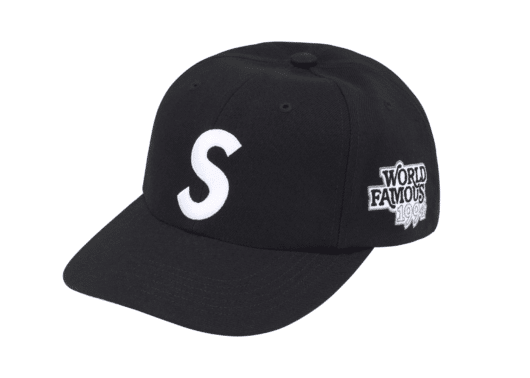 Supreme World Famous S Logo 6-Panel Black