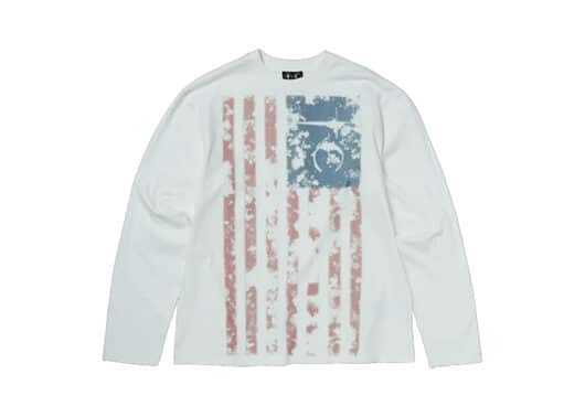 THUG CLUB Old Glory Long Sleeve Tee White
