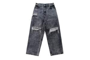 UNKNOWNWORLD Destroyed Baggy Wide-leg Jeans Faded Black