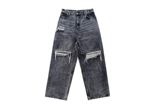 UNKNOWNWORLD Destroyed Baggy Wide-leg Jeans Faded Black