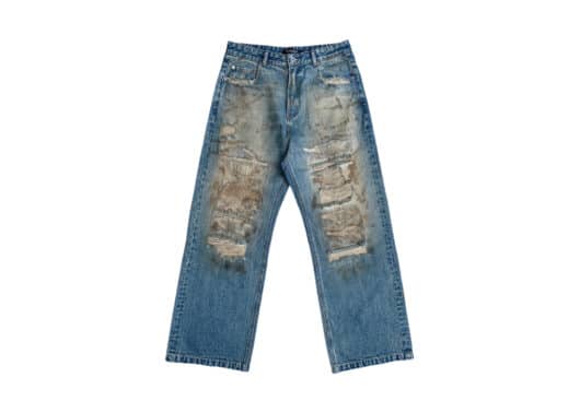 UNKNOWNWORLD Destroyed Boro Distressed Jeans Blue
