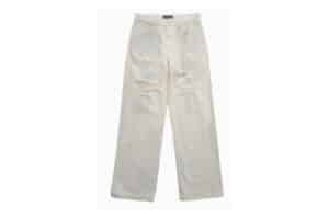 UNKNOWNWORLD Dirty Fit Ink Printed Jeans White