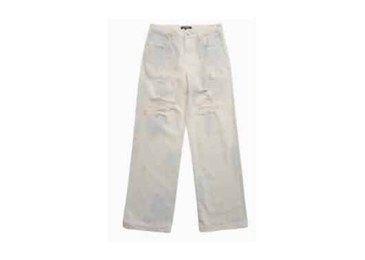 UNKNOWNWORLD Dirty Fit Ink Printed Jeans White