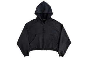 UNKNOWNWORLD Distressed Zip-Up Hoodie Black