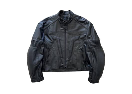 UNKNOWNWORLD Heavyweight High Brightness Motorcycle Leather Jacket Black