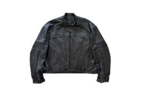 UNKNOWNWORLD Vintage Distressed Motorcycle Leather Jacket Black