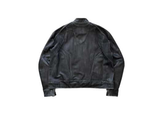 UNKNOWNWORLD Vintage Distressed Motorcycle Leather Jacket Black - Image 2