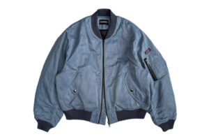 UNKNOWNWORLD Waxed Bomber Jacket Blue