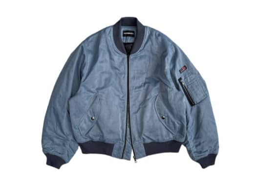UNKNOWNWORLD Waxed Bomber Jacket Blue