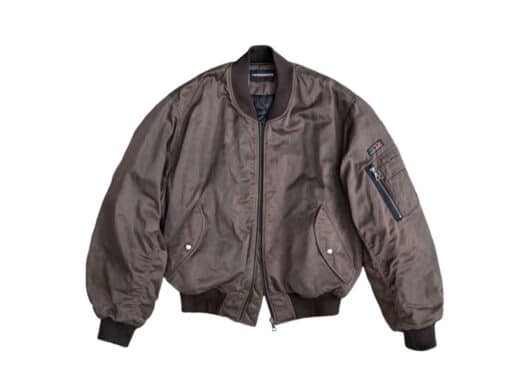 UNKNOWNWORLD Waxed Bomber Jacket Brown