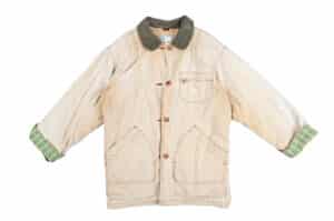 Vintage L.L Bean Field Green Corduroy Collar Jacket Beige Sz M