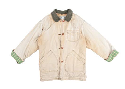 Vintage L.L Bean Field Green Corduroy Collar Jacket Beige Sz M
