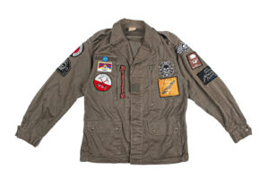 Vintage Military Patch Jacket Dark Green Sz One Size