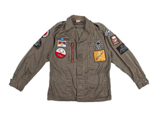 Vintage Military Patch Jacket Dark Green Sz One Size
